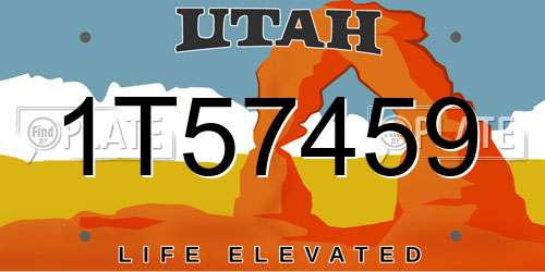 1T57459 Utah License Plate