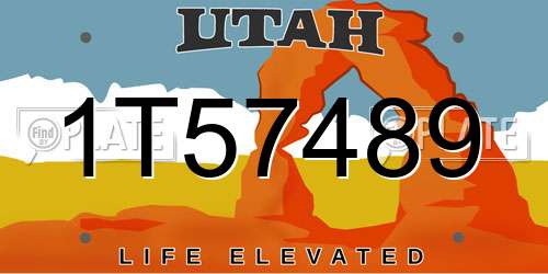 1T57489 Utah License Plate