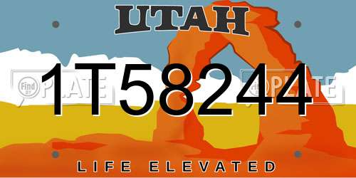 1T58244 Utah License Plate