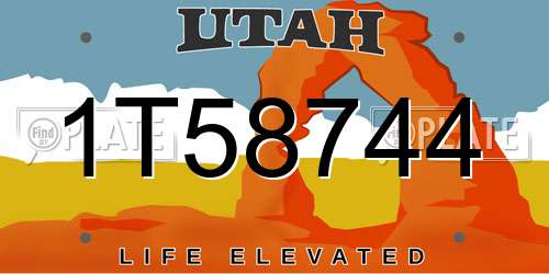 1T58744 Utah License Plate