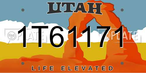 1T61171 Utah License Plate