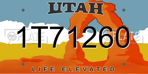 1T71260 Utah License Plate