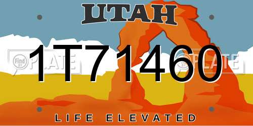 1T71460 Utah License Plate