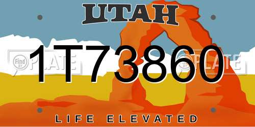 1T73860 Utah License Plate