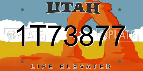 1T73877 Utah License Plate