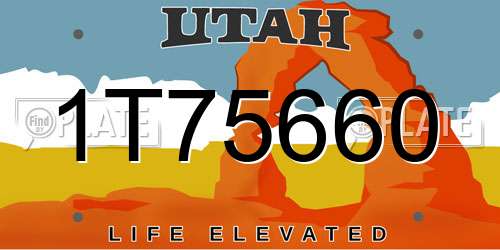 1T75660 Utah License Plate
