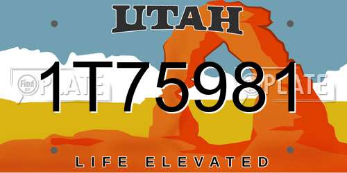 1T75981 Utah License Plate