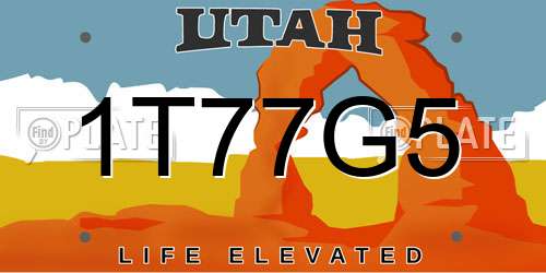 1T77G5 Utah License Plate