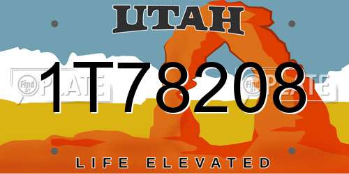 1T78208 Utah License Plate