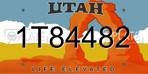1T84482 Utah License Plate