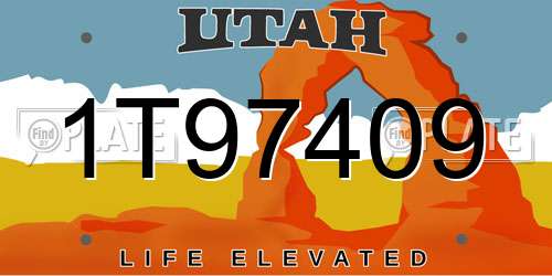 1T97409 Utah License Plate
