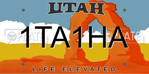 1TA1HA Utah License Plate