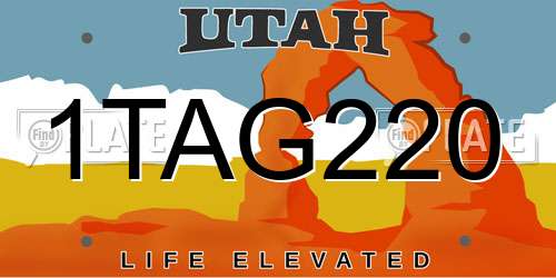 1TAG220 Utah License Plate
