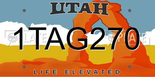 1TAG270 Utah License Plate