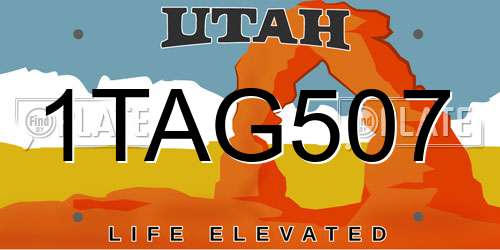 1TAG507 Utah License Plate