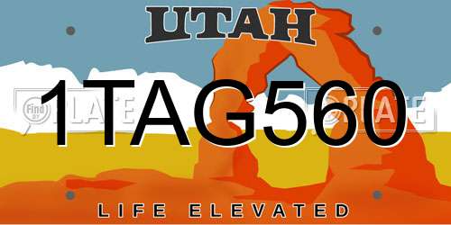1TAG560 Utah License Plate