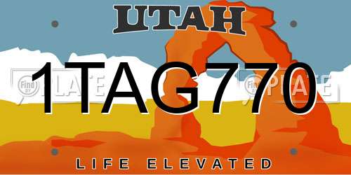 1TAG770 Utah License Plate