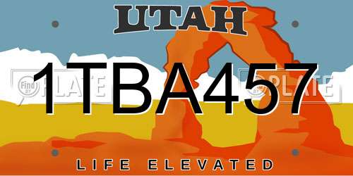 1TBA457 Utah License Plate