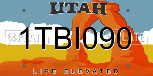 1TBI090 Utah License Plate