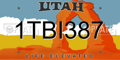 1TBI387 Utah License Plate