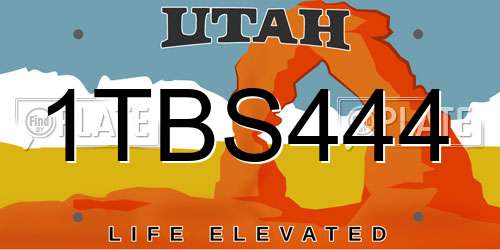 1TBS444 Utah License Plate