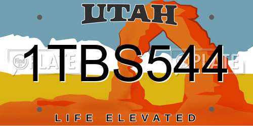 1TBS544 Utah License Plate