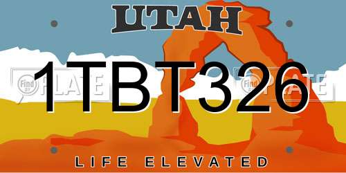1TBT326 Utah License Plate