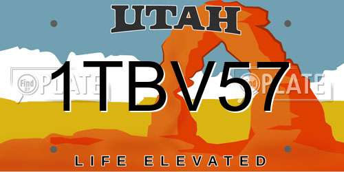 1TBV57 Utah License Plate