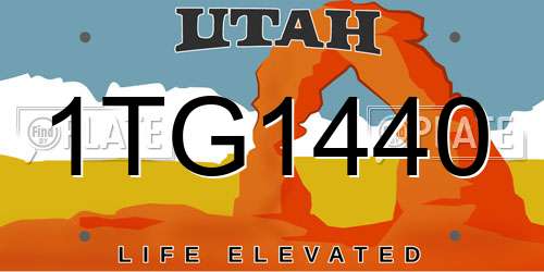 1TG1440 Utah License Plate