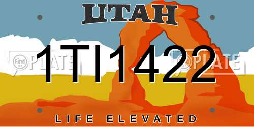 1TI1422 Utah License Plate