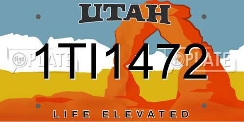1TI1472 Utah License Plate
