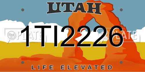 1TI2226 Utah License Plate
