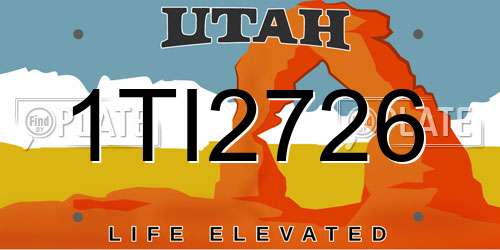1TI2726 Utah License Plate