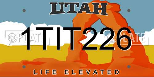 1TIT226 Utah License Plate