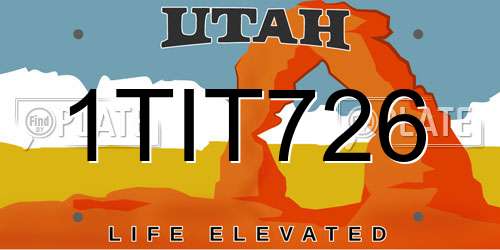 1TIT726 Utah License Plate