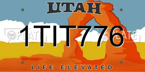 1TIT776 Utah License Plate