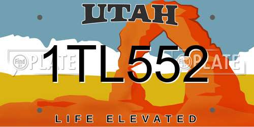 1TL552 Utah License Plate