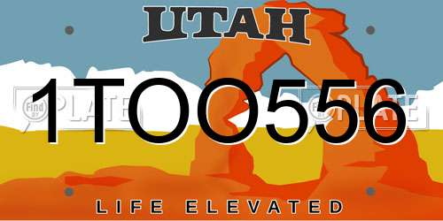 1TOO556 Utah License Plate