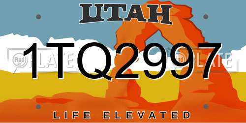 1TQ2997 Utah License Plate