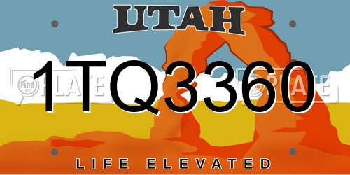 1TQ3360 Utah License Plate