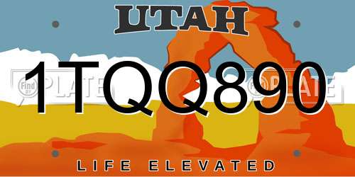 1TQQ890 Utah License Plate