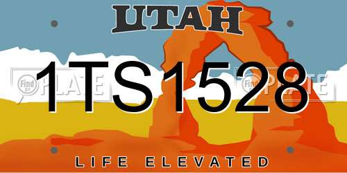 1TS1528 Utah License Plate