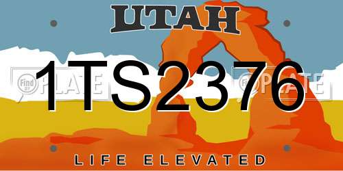 1TS2376 Utah License Plate