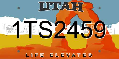 1TS2459 Utah License Plate