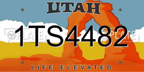 1TS4482 Utah License Plate