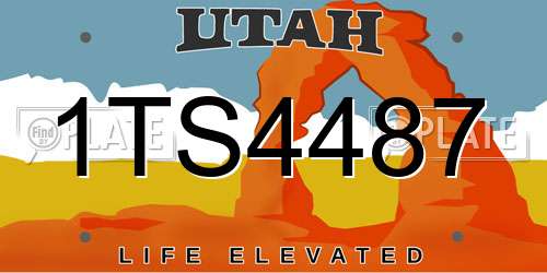 1TS4487 Utah License Plate