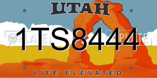 1TS8444 Utah License Plate