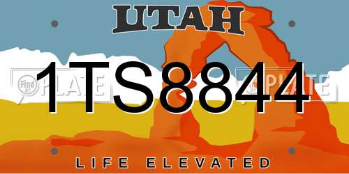 1TS8844 Utah License Plate