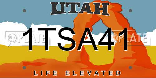1TSA41 Utah License Plate