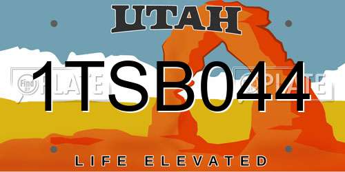 1TSB044 Utah License Plate